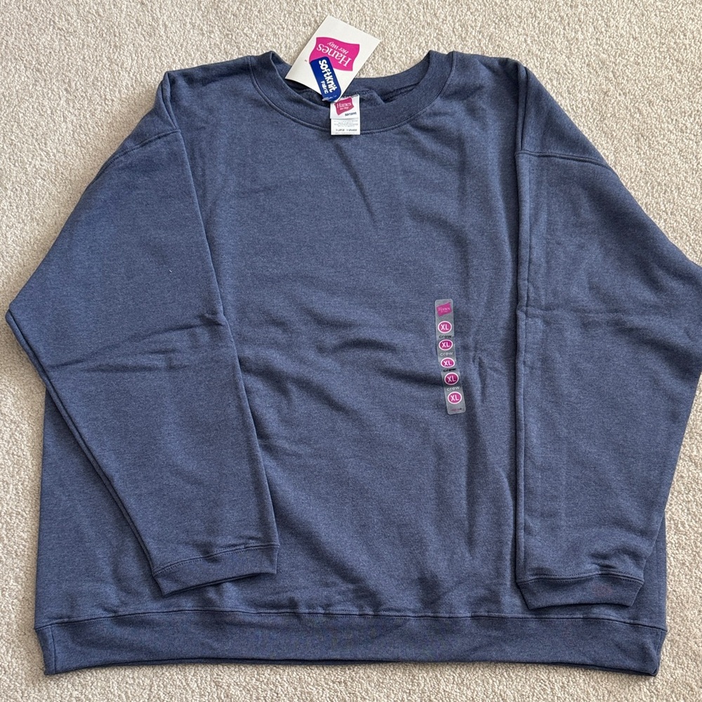 Hanes Women's Classic Crewneck Sweater in Navy